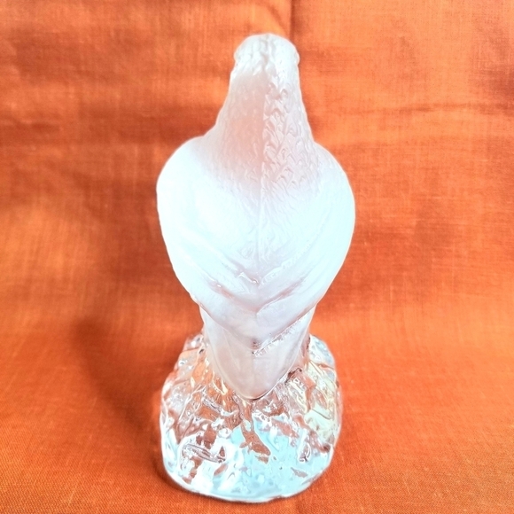 Lindshammar Sweden Frosted Crystal Bird Sculpture Figurine - Picture 3 of 9